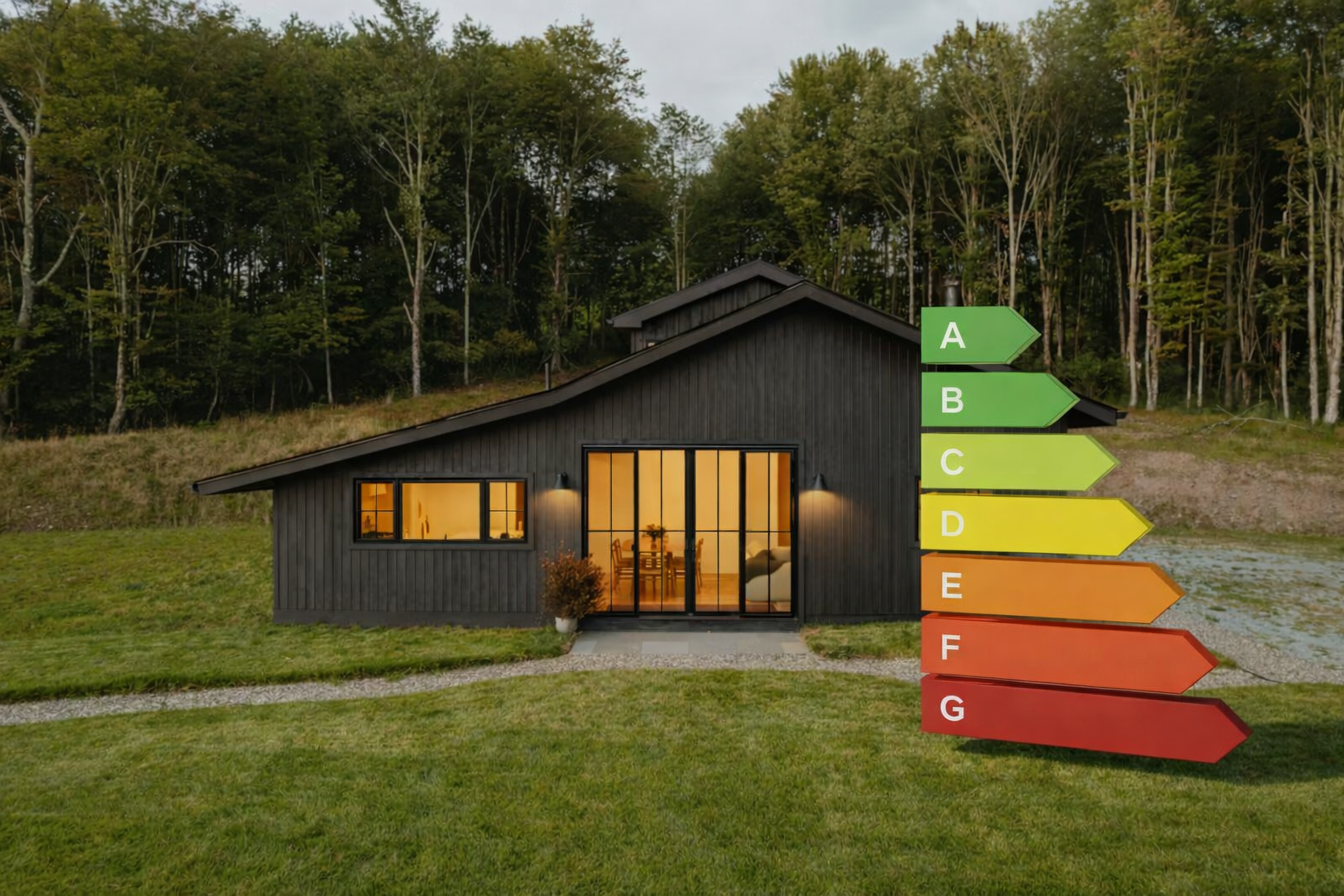 Haus mit Energieeffizienz-Skala iSFP